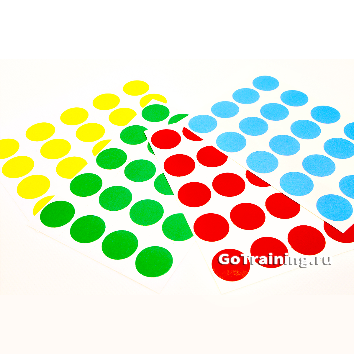 Метки для голосования в наборе (красный, зеленый, желтый, голубой)